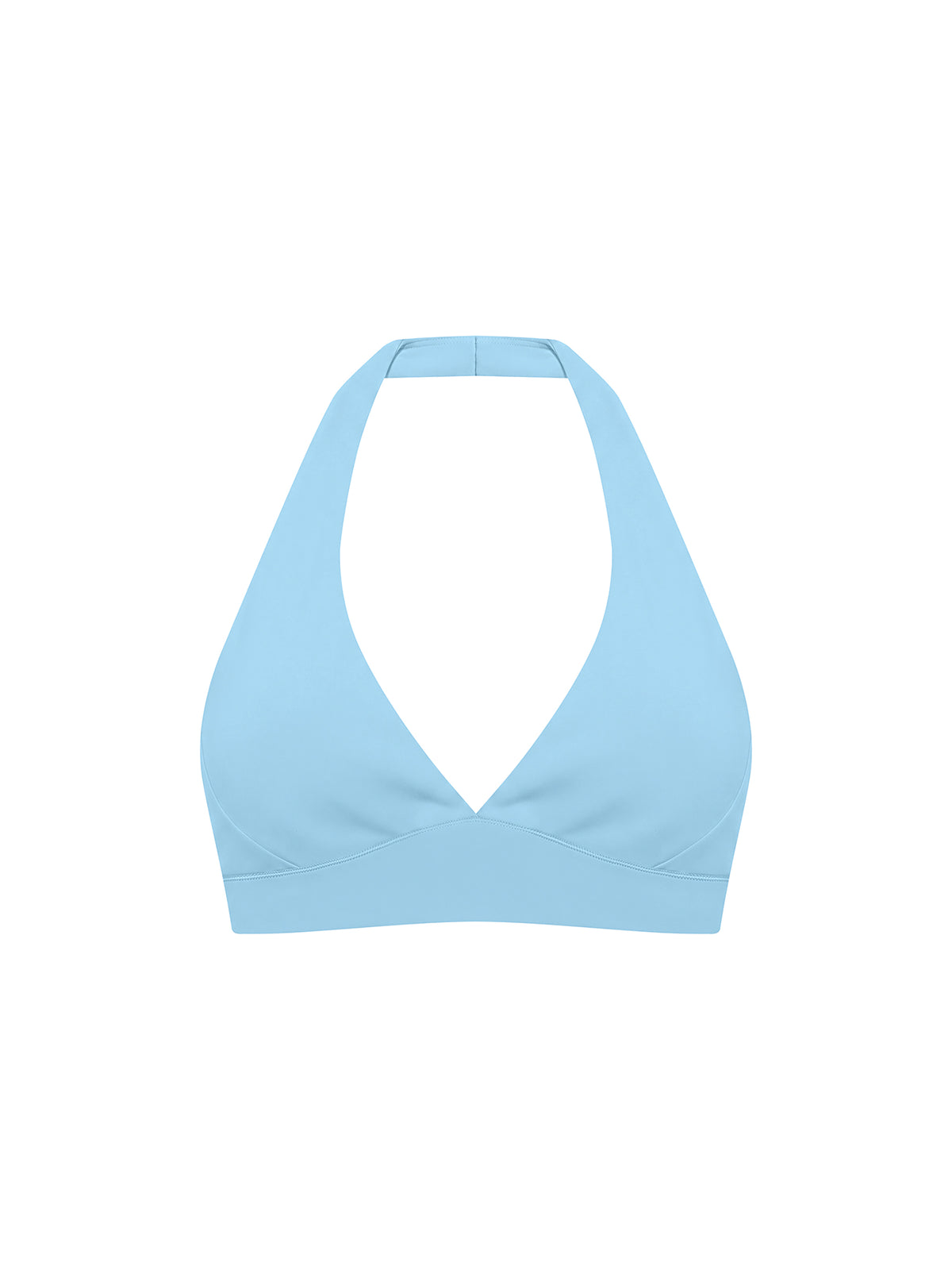 Women’s Halter Yoga Sports Bra sky blue front view