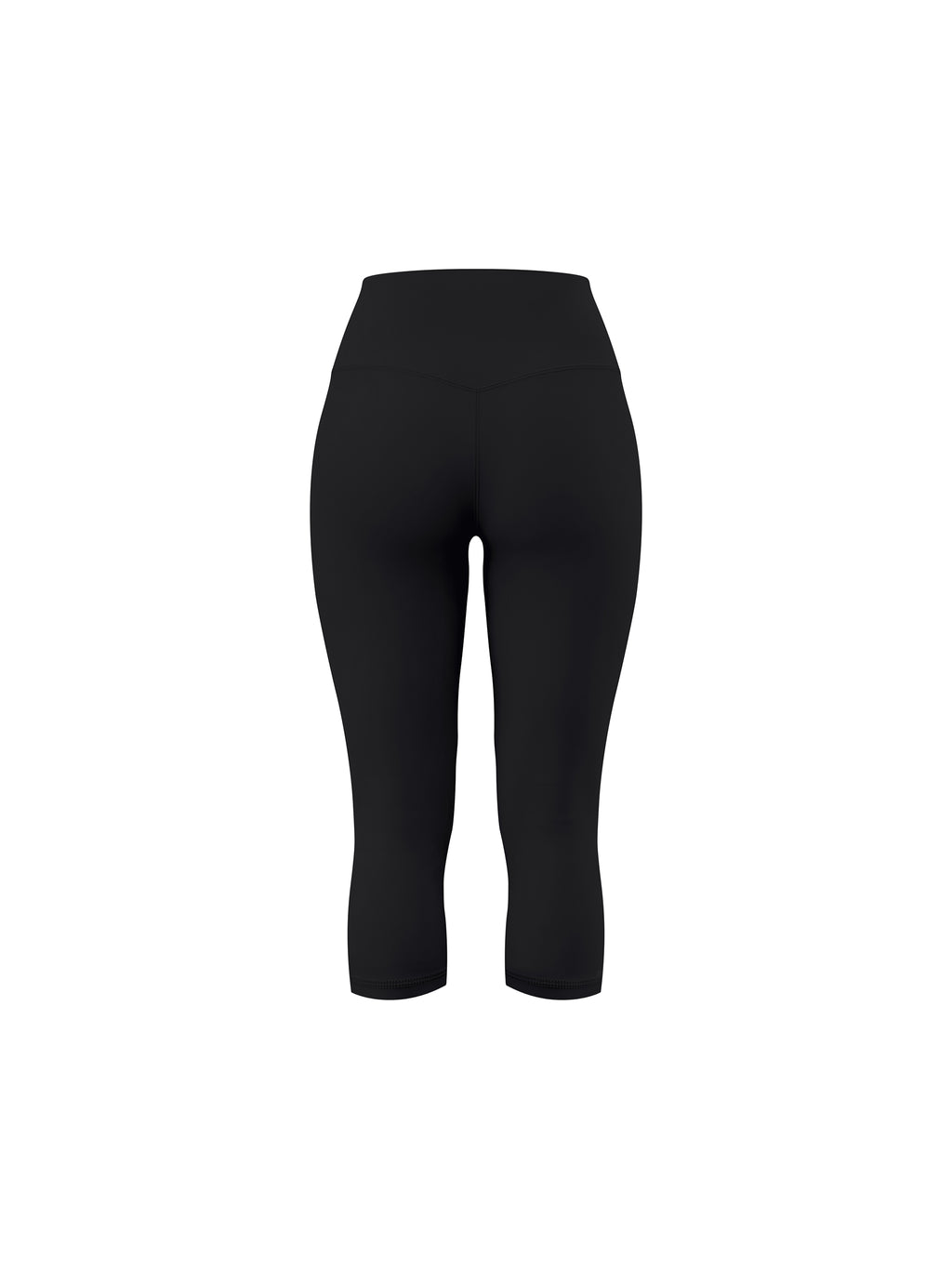 Women's High Waisted Yoga Capri Leggings - Black back