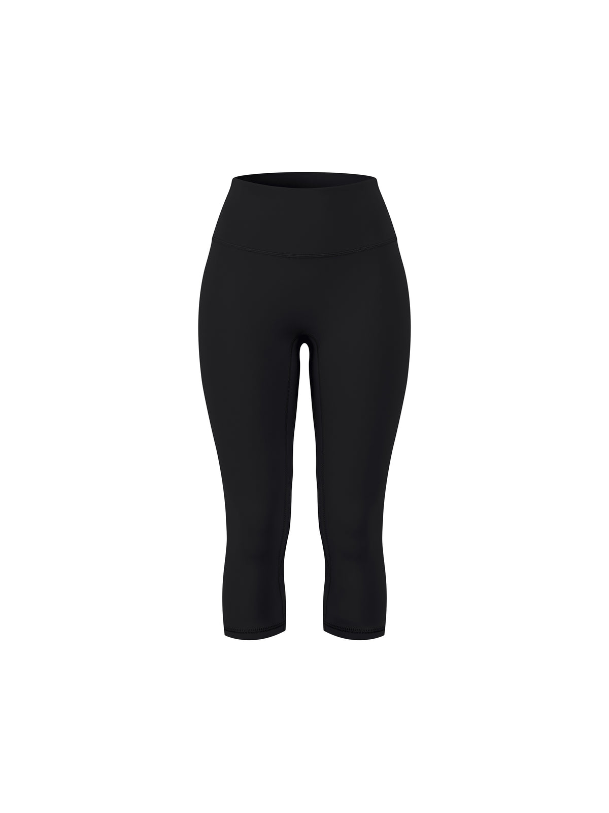 Women's High Waisted Yoga Capri Leggings - Black front