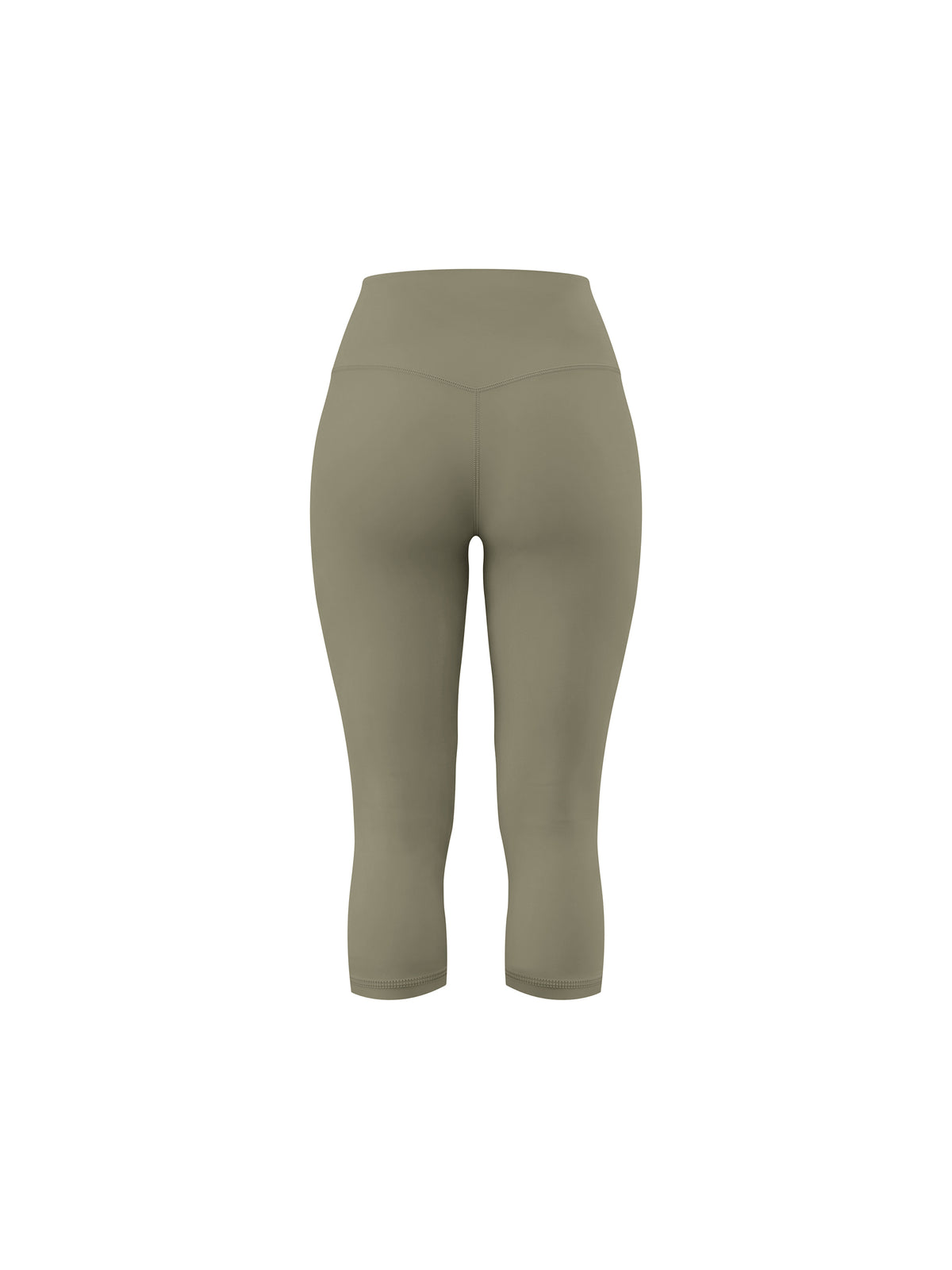 Women's High Waisted Yoga Capri Leggings - Grey Green back