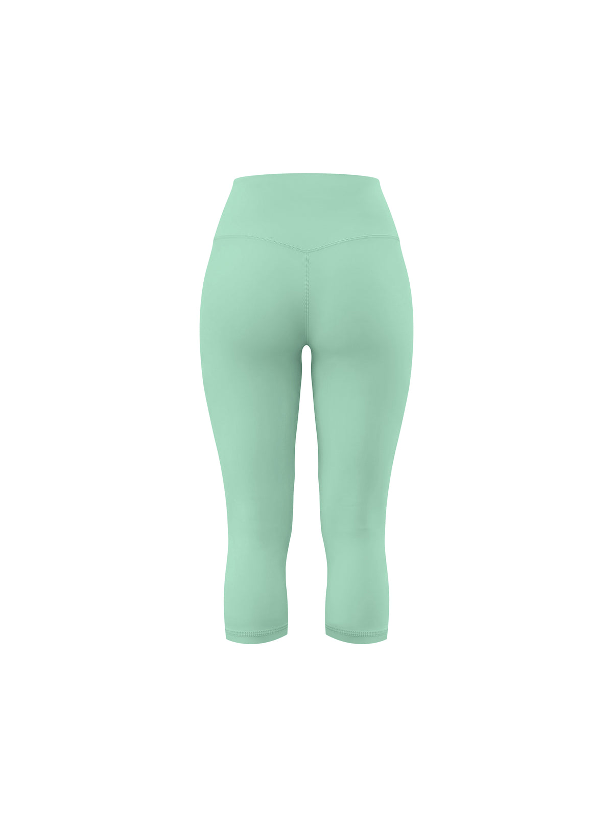 Women's High Waisted Yoga Capri Leggings - Mint Green back