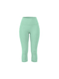 Women's High Waisted Yoga Capri Leggings - Mint Green front