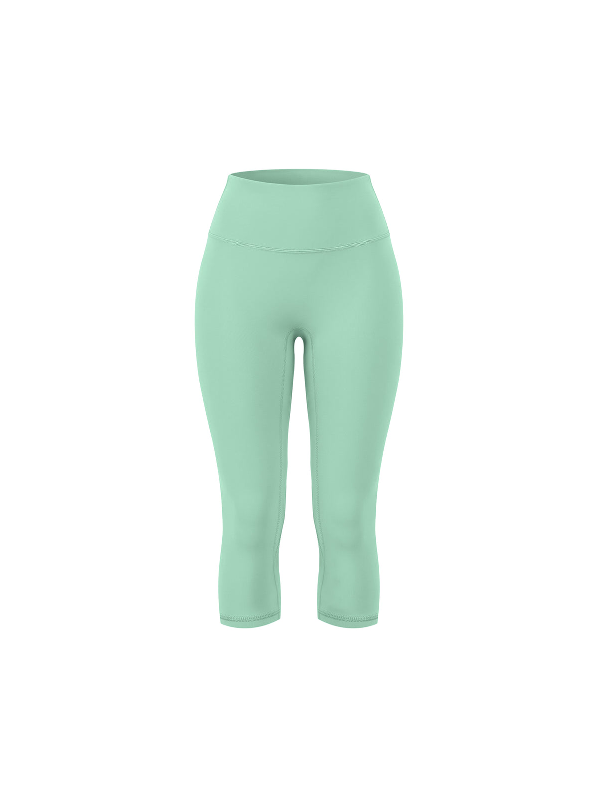 Women's High Waisted Yoga Capri Leggings - Mint Green front