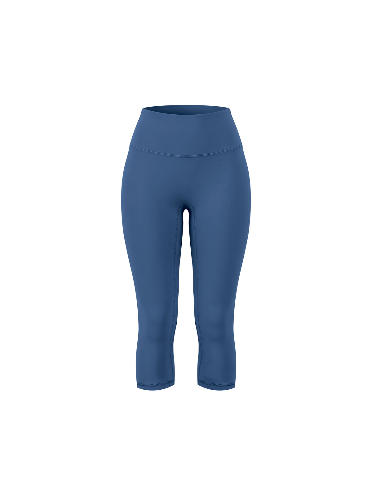 Women's High Waisted Yoga Capri Leggings - Navy Blue front