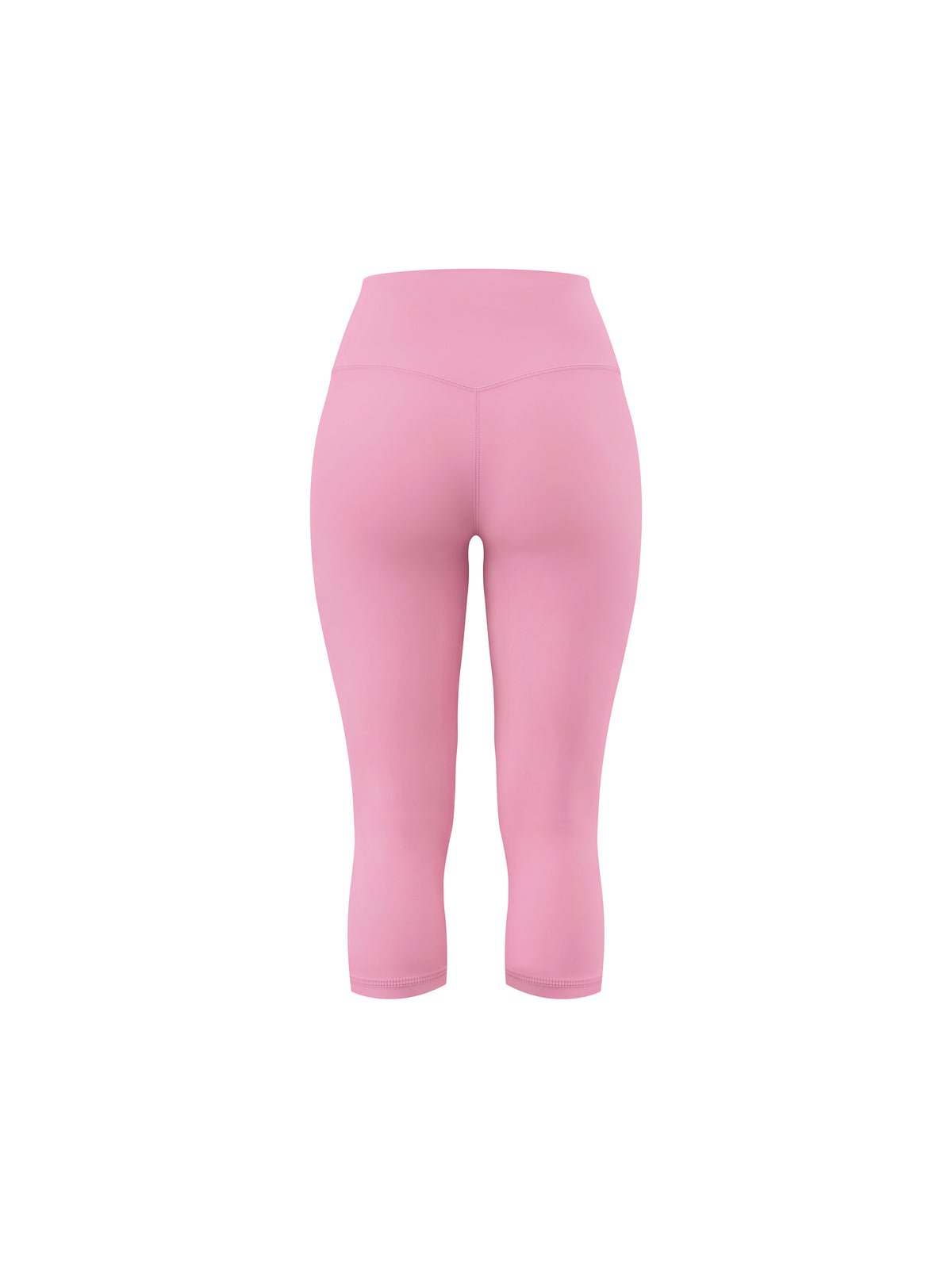 Women's High Waisted Yoga Capri Leggings - Pink back