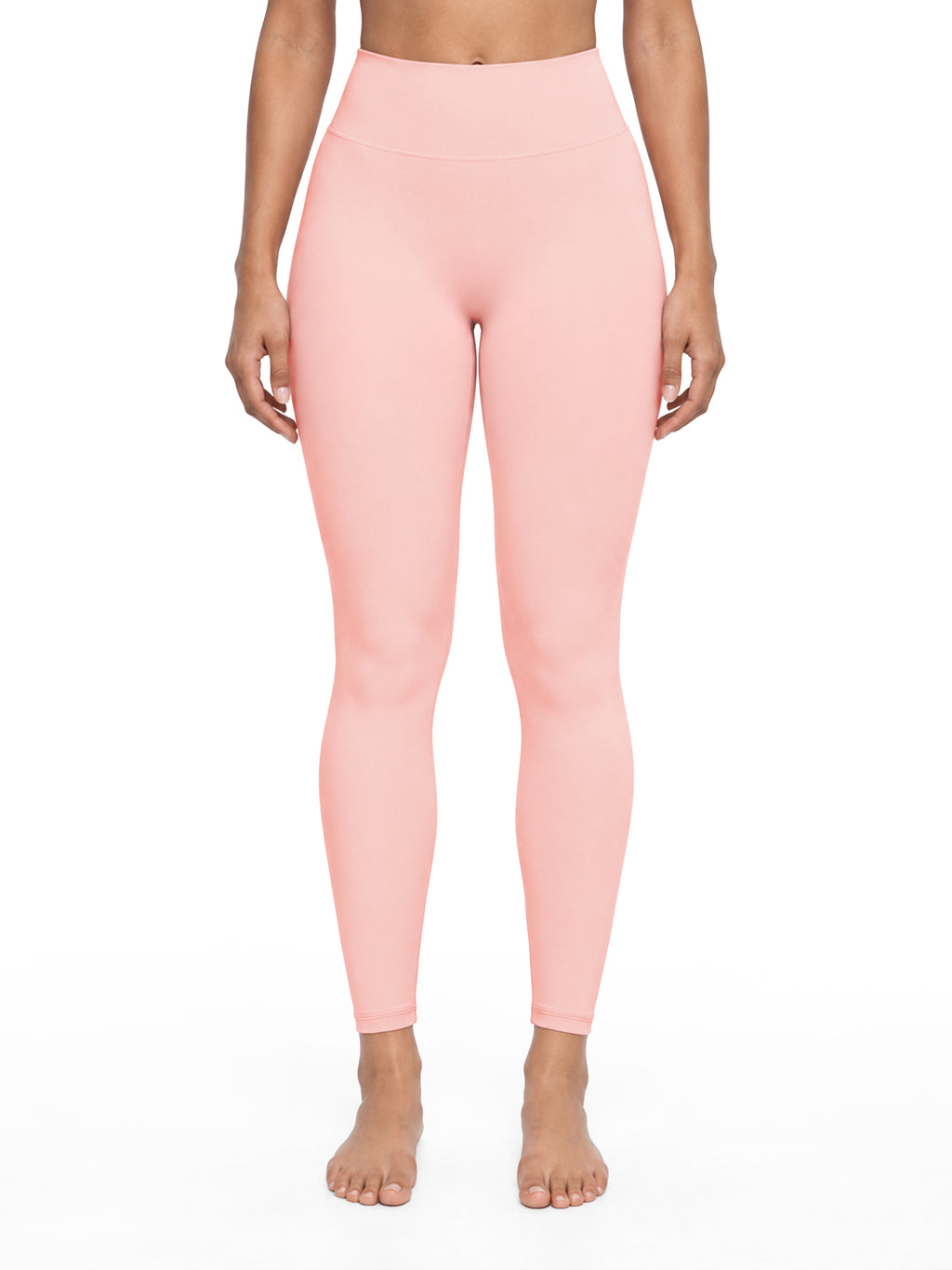 Women’s High Waisted Yoga Leggings - Pink model front