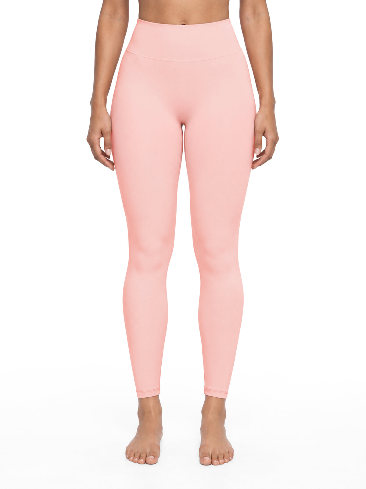 Women’s High Waisted Yoga Leggings - Pink model front