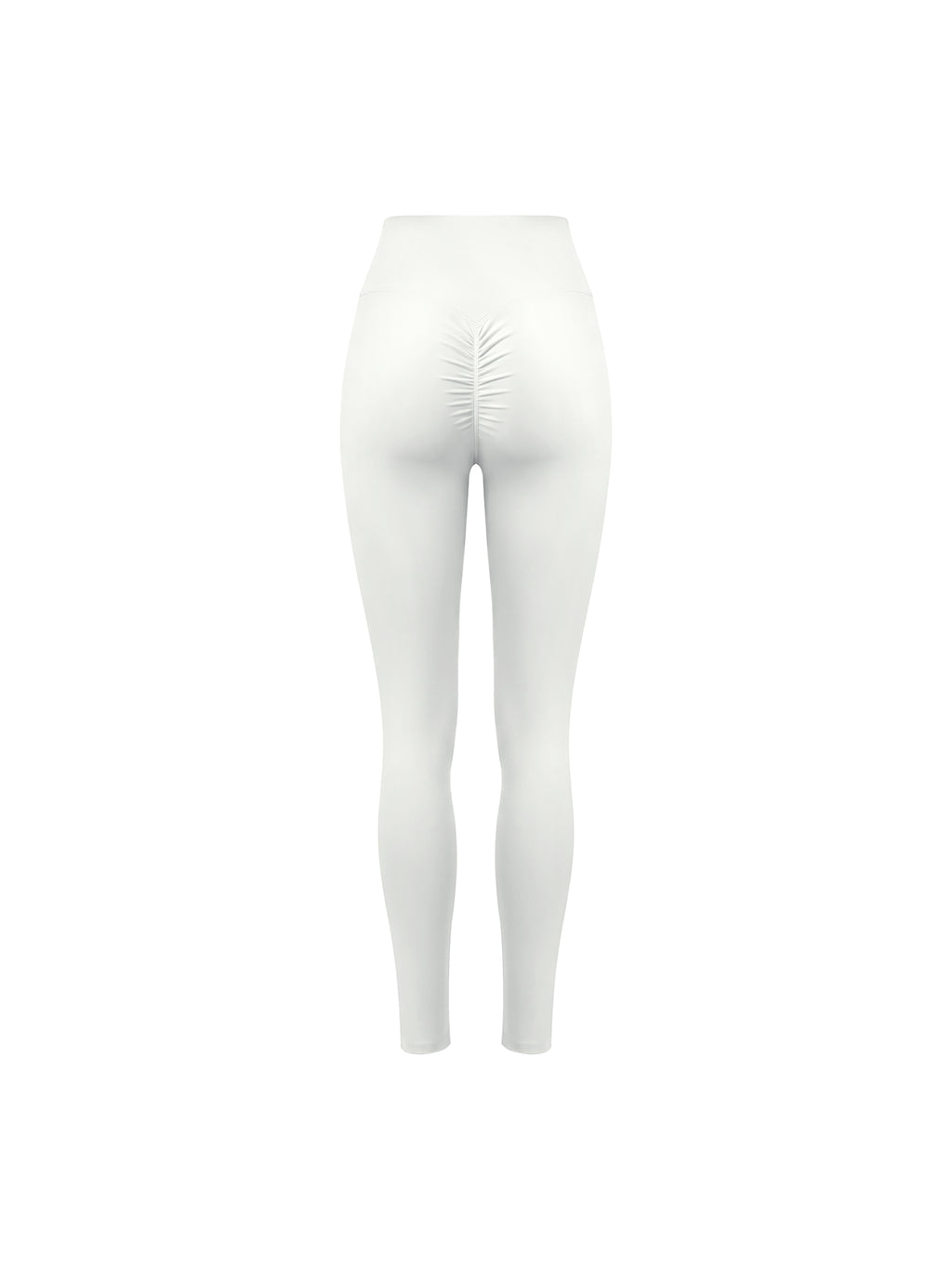 Women’s High Waisted Yoga Leggings - White back