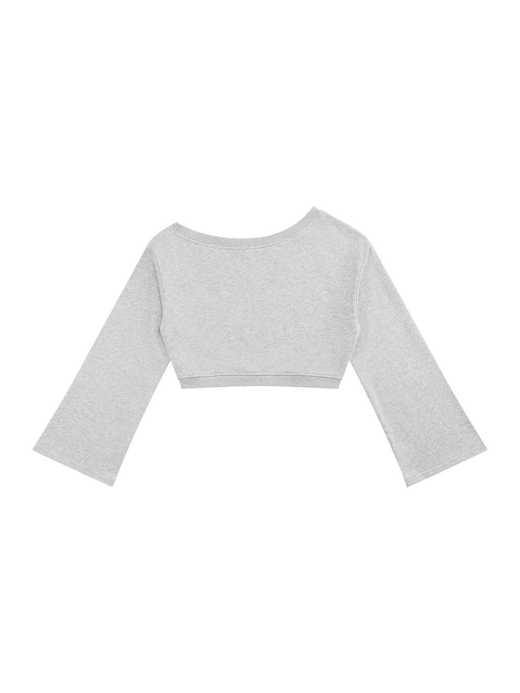 Women’s Off-Shoulder Sweatshirt - Flower Grey back