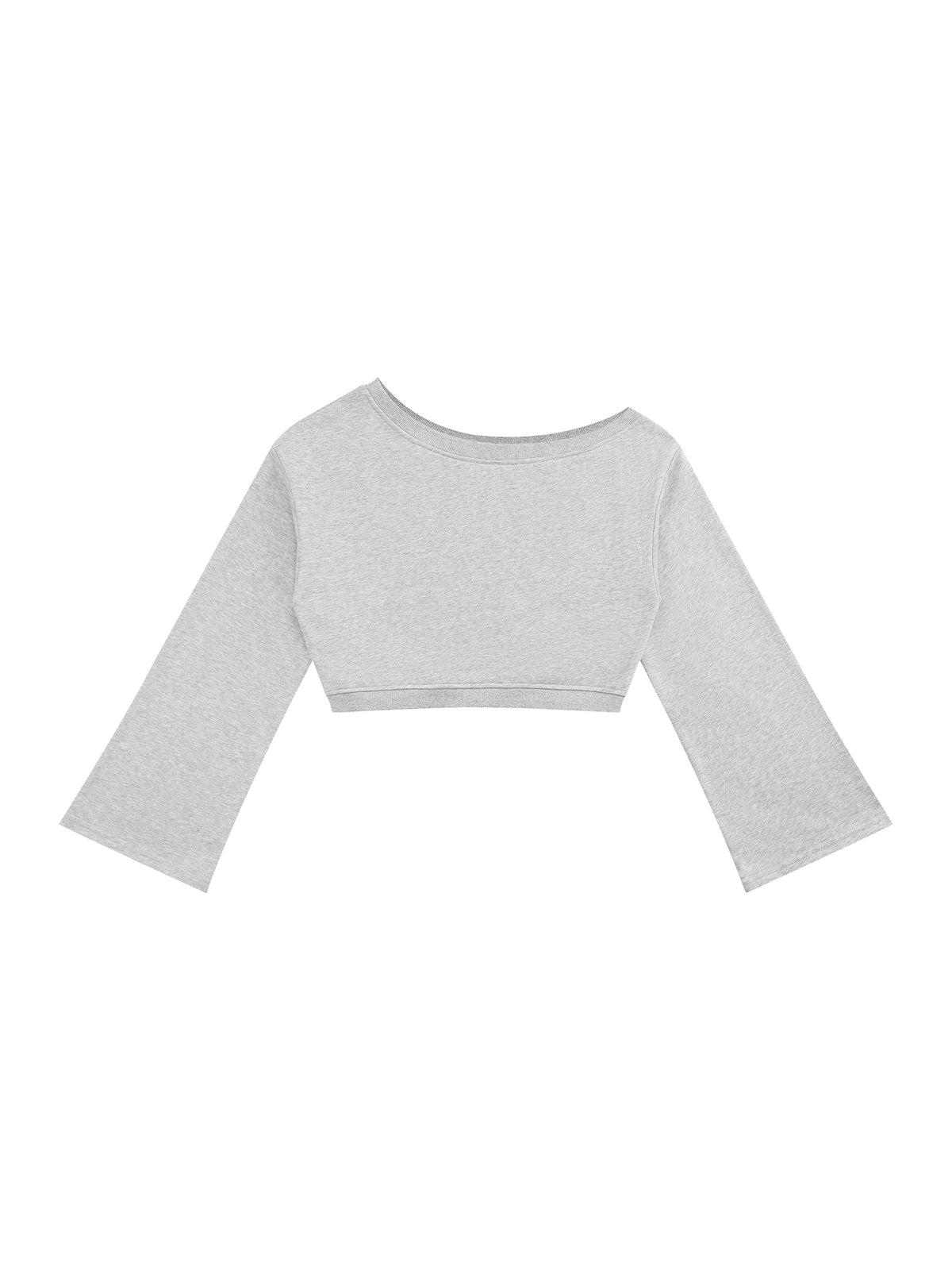 Women’s Off-Shoulder Sweatshirt - Flower Grey front