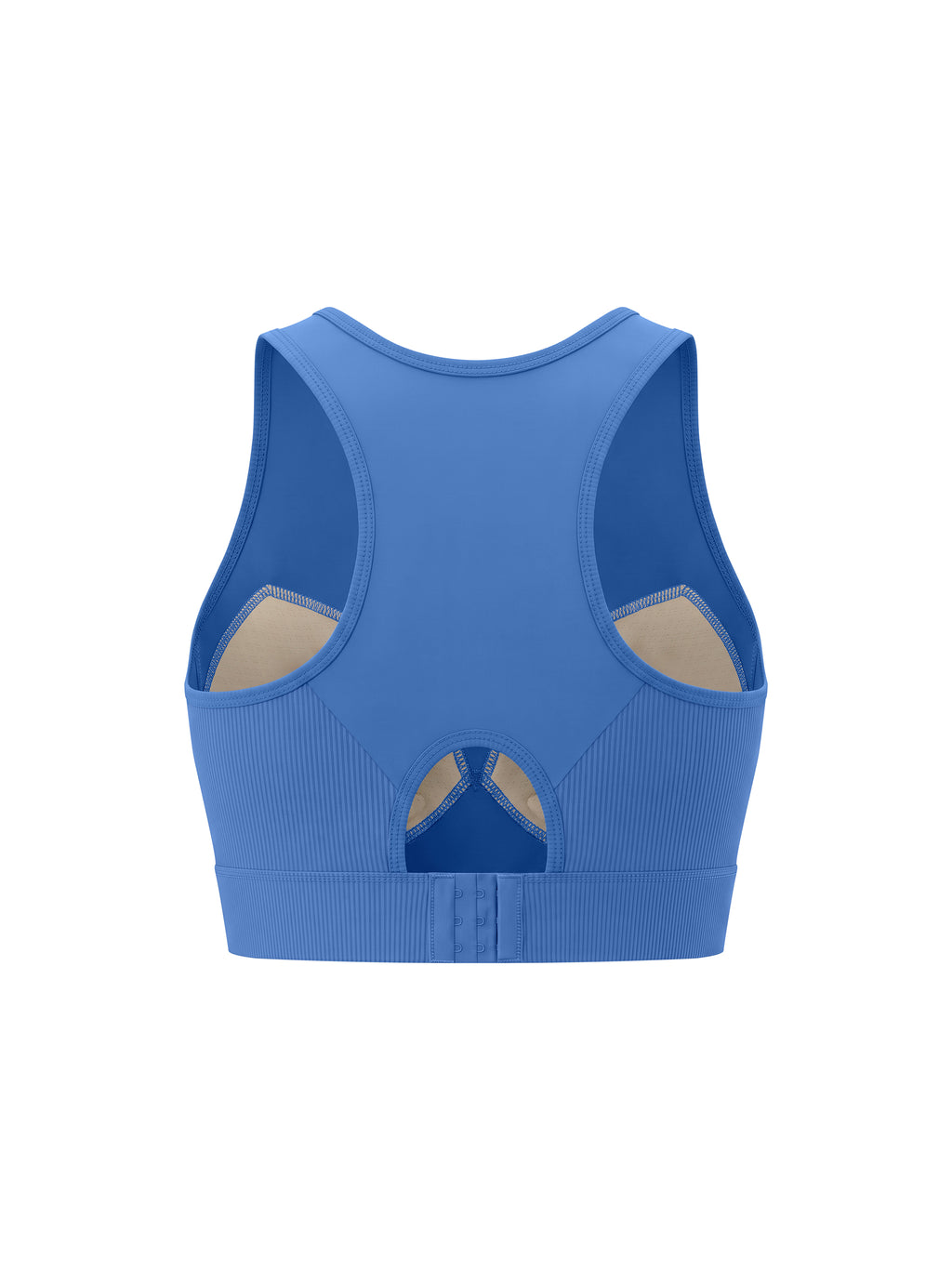 Women’s Panelled Crop Yoga Tank Top - Colorful Blue back