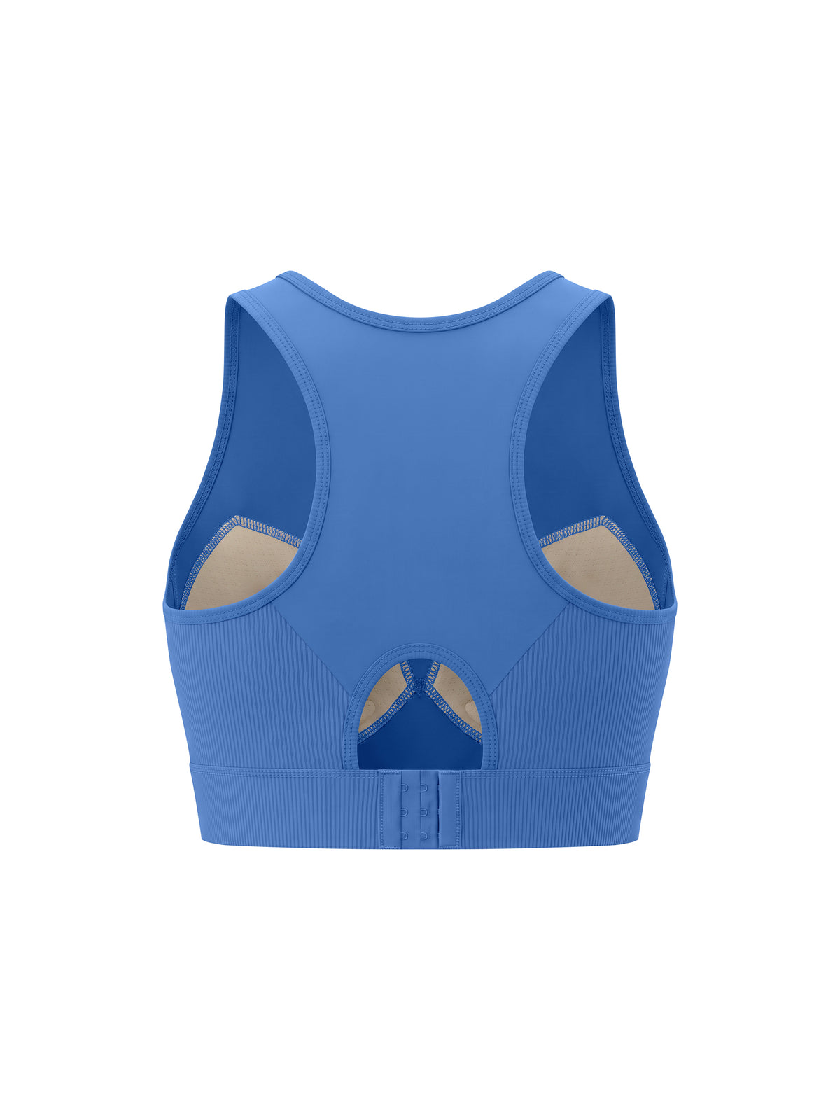 Women’s Panelled Crop Yoga Tank Top - Colorful Blue back