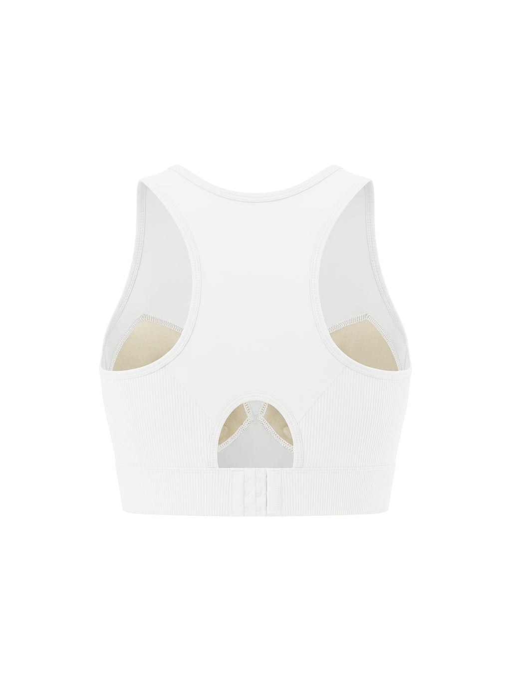 Women’s Panelled Crop Yoga Tank Top - White back