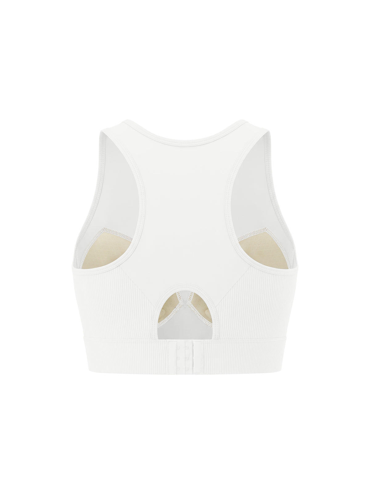 Women’s Panelled Crop Yoga Tank Top - White back