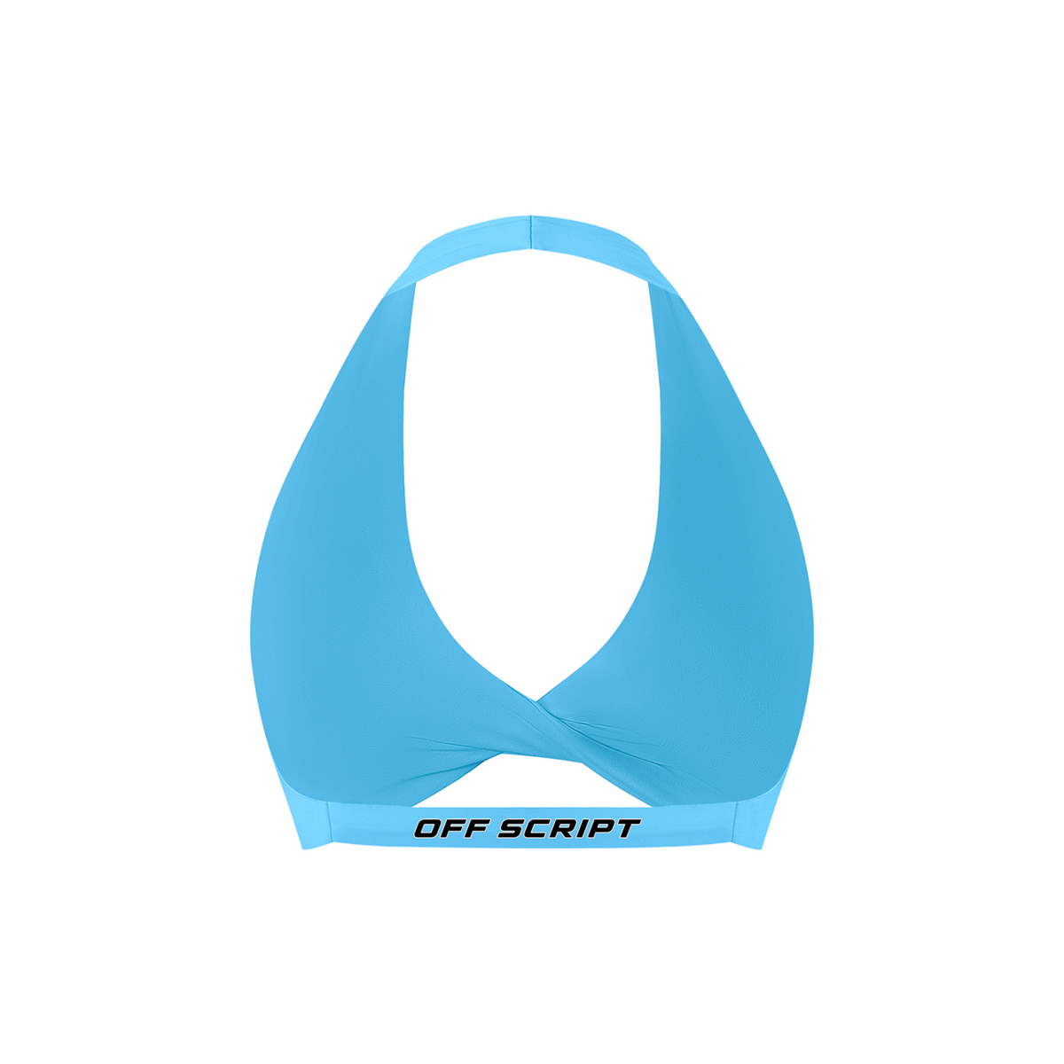 Blue Women’s Pleated Halter Sports Bra V2 – back mockup
