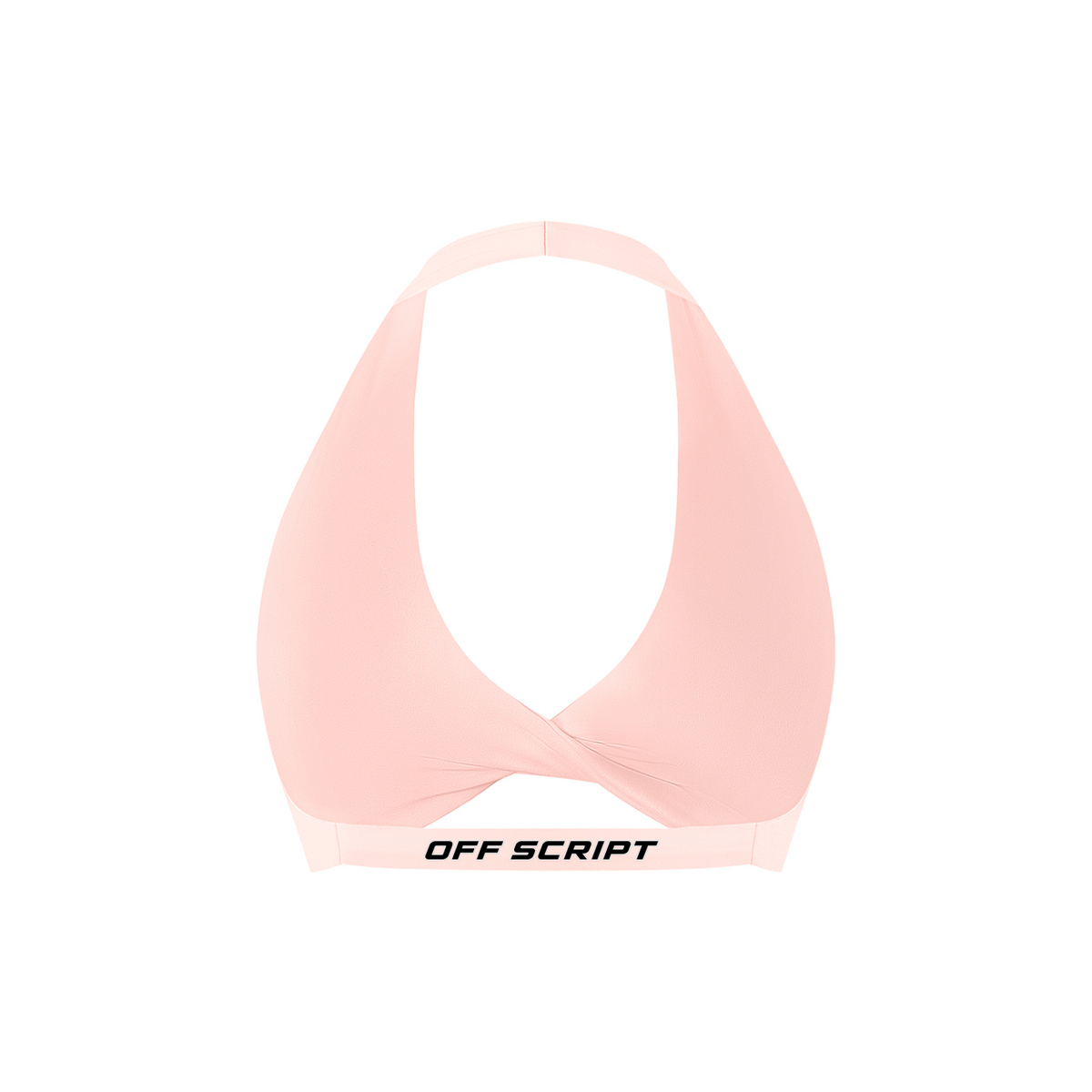 Pink Women’s Pleated Halter Sports Bra V2 – back mockup
