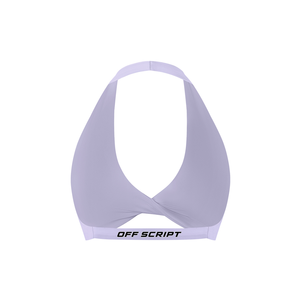 Purple Women’s Pleated Halter Sports Bra V2 – back mockup
