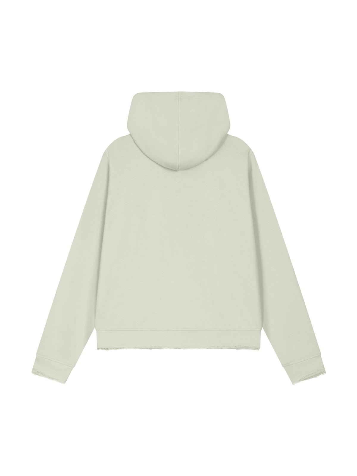 Women’s Raw Edge Full Zip Hoodie white gray back view