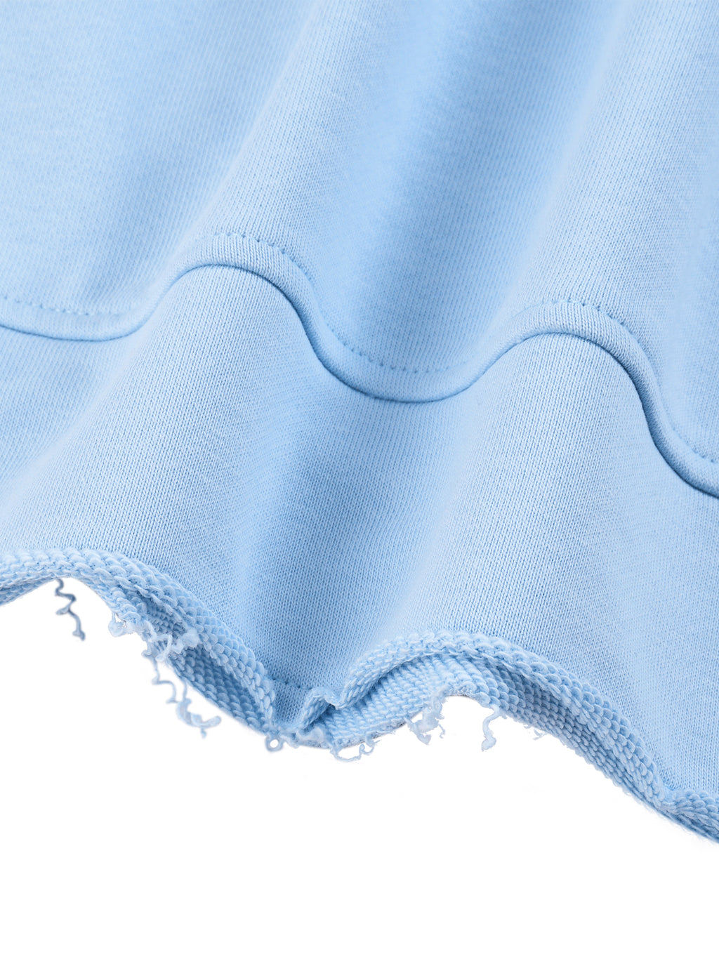 Women’s Raw Edge Full Zip Hoodie raw edge hem detail