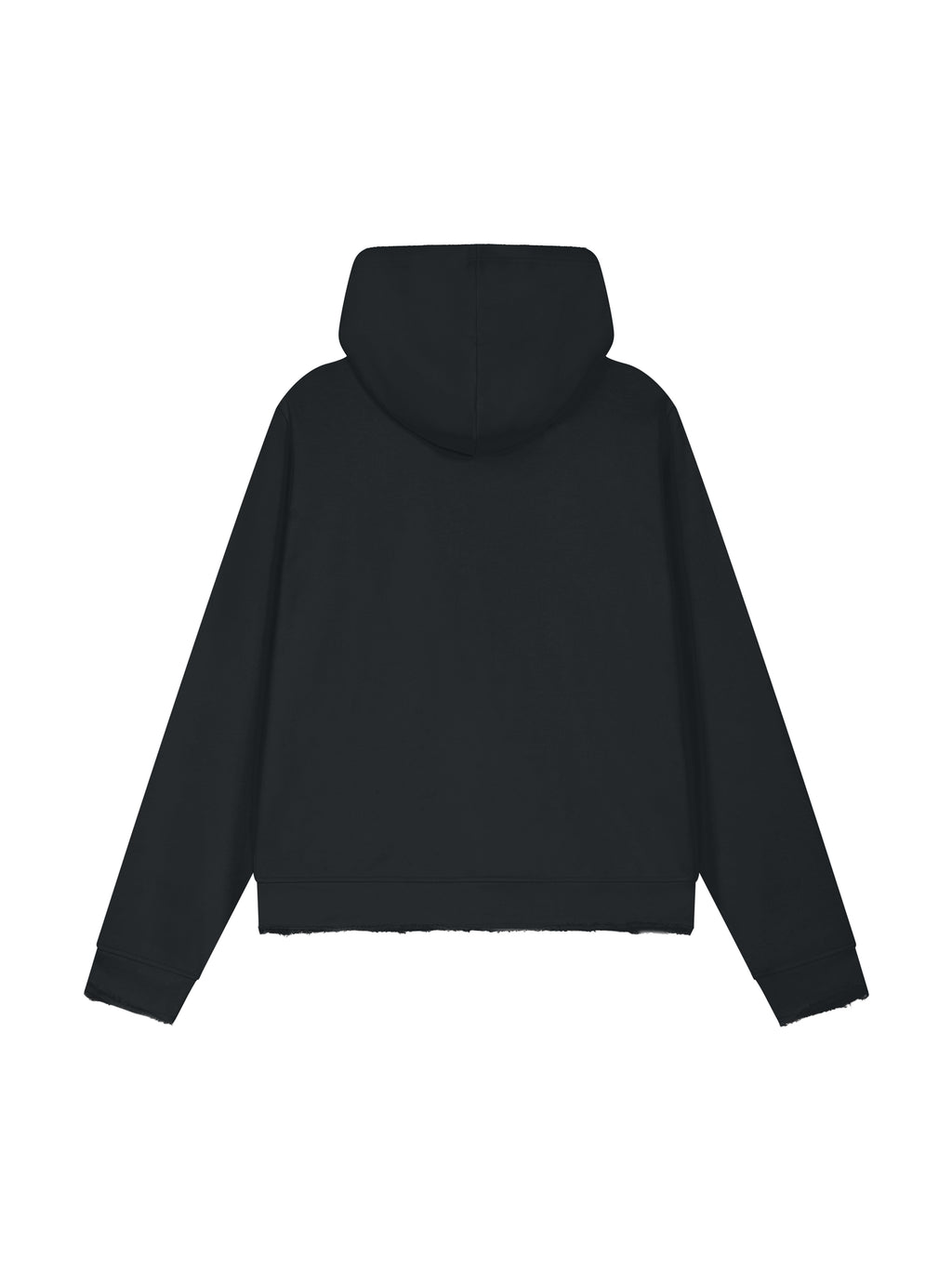 Women’s Raw Edge Full Zip Hoodie black back view