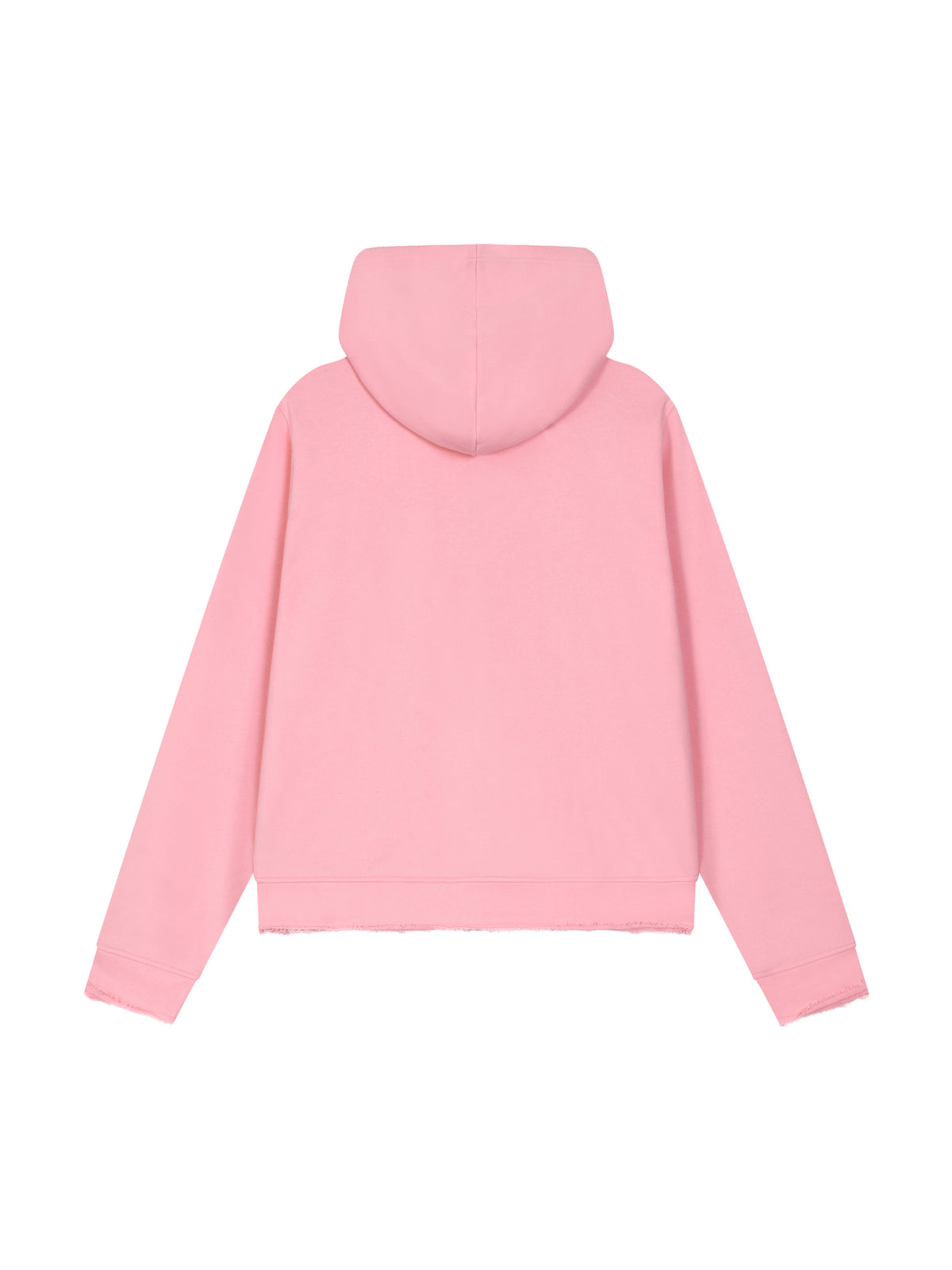 Women’s Raw Edge Full Zip Hoodie pink back view