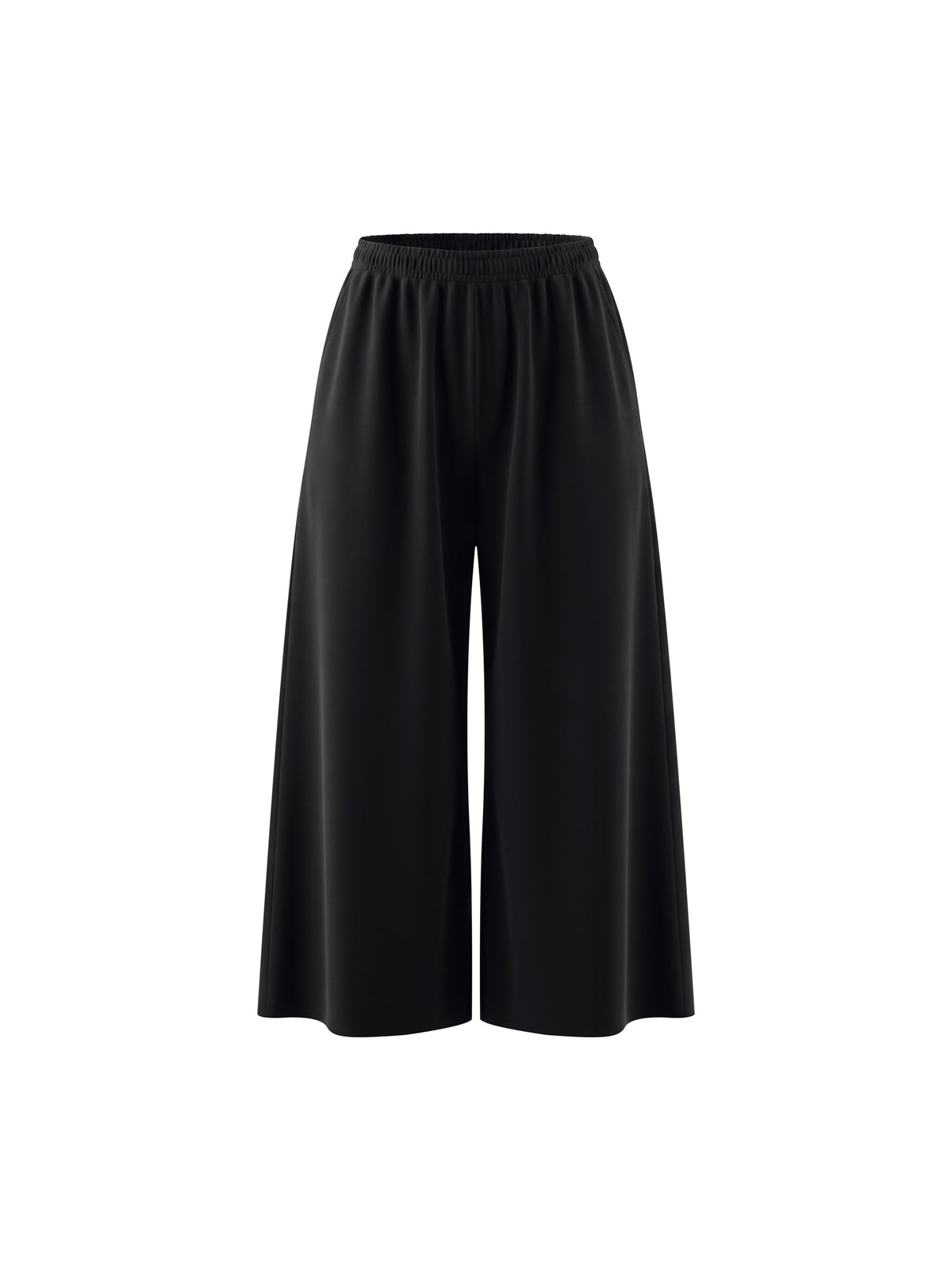 Women’s Raw-Edge Wide-Leg Sweatpants - Black front