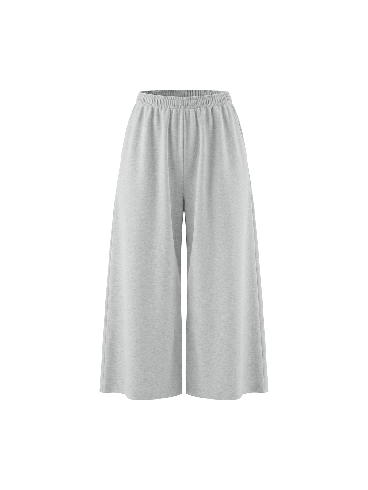 Women’s Raw-Edge Wide-Leg Sweatpants - Flower Grey front