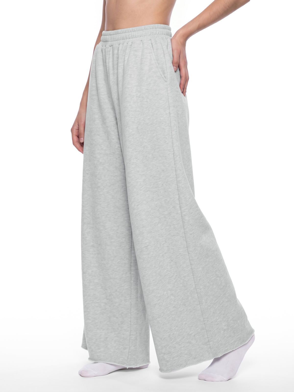 Women’s Raw-Edge Wide-Leg Sweatpants