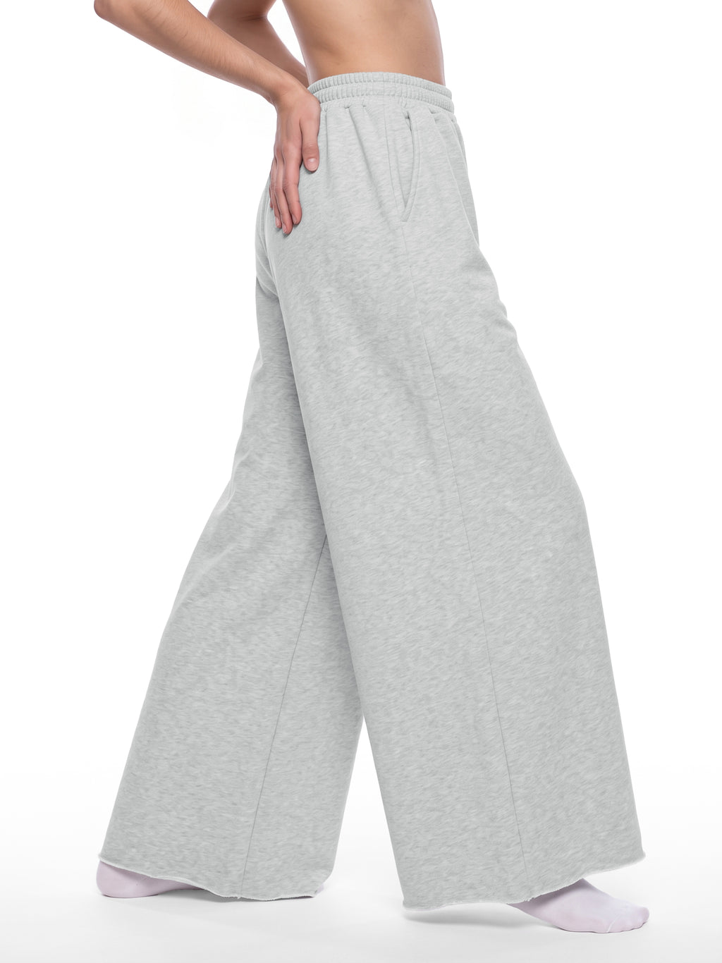 Women’s Raw-Edge Wide-Leg Sweatpants