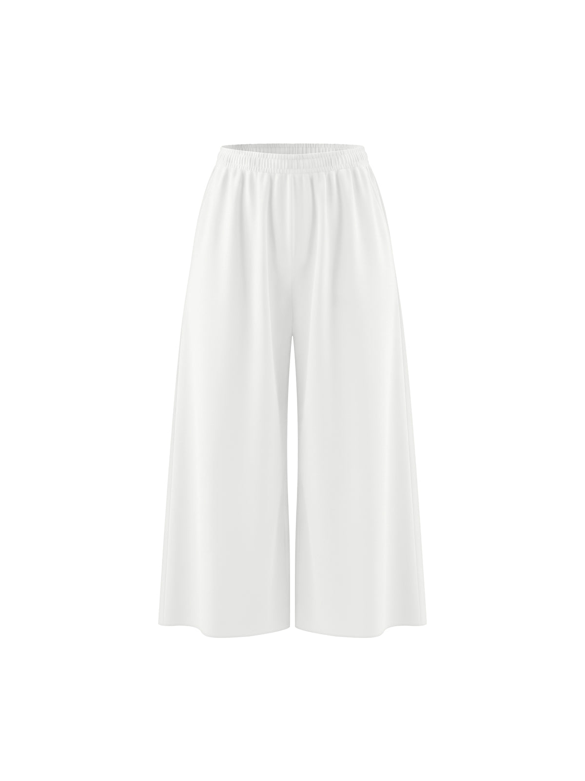 Women’s Raw-Edge Wide-Leg Sweatpants - White front