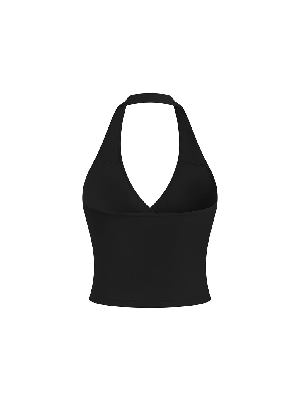 Women’s Ruched Halter Yoga Tank Top - Black back