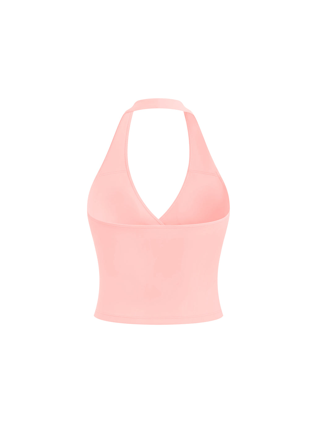Women’s Ruched Halter Yoga Tank Top - Pink back