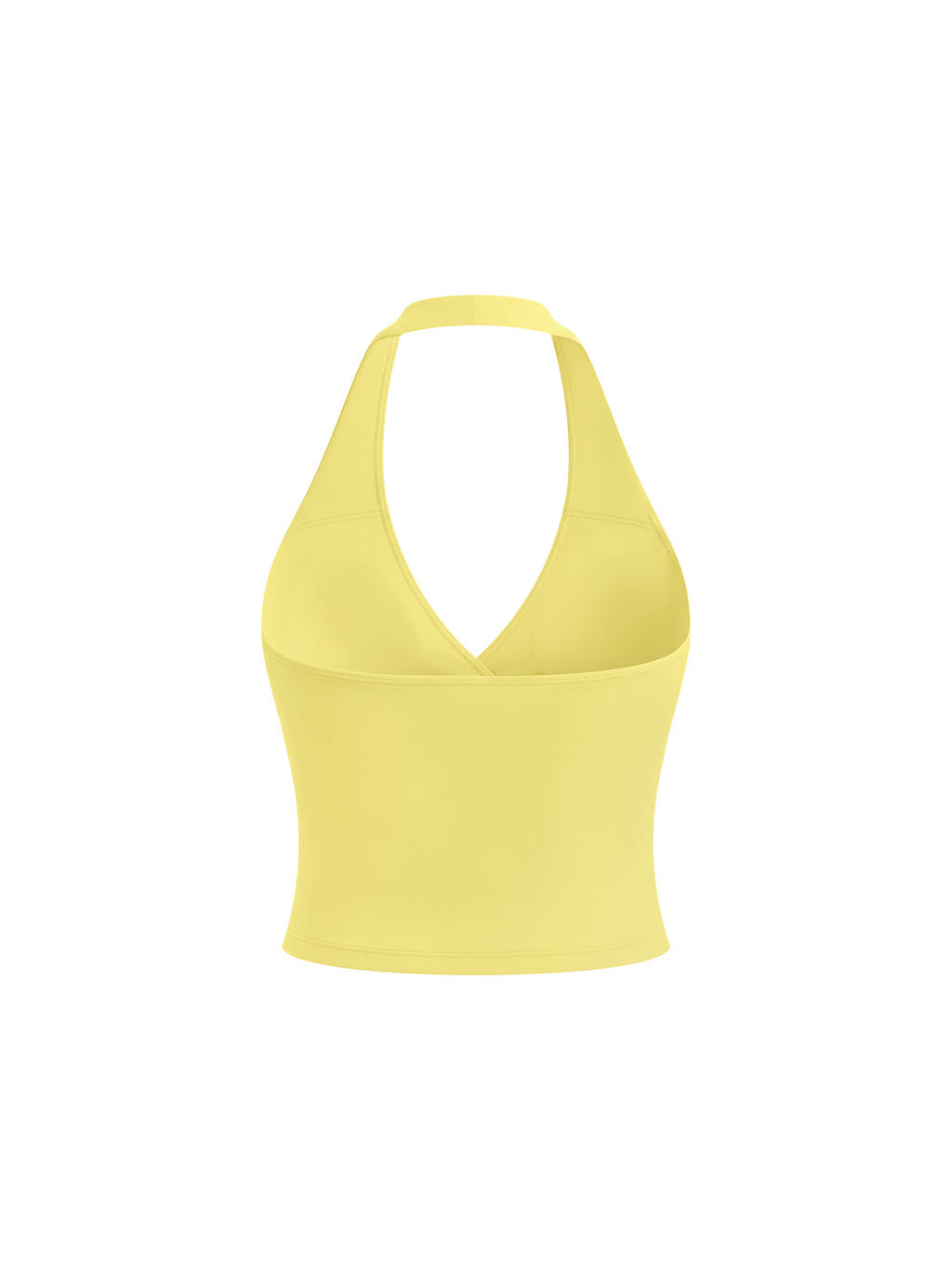 Women’s Ruched Halter Yoga Tank Top - Yellow back