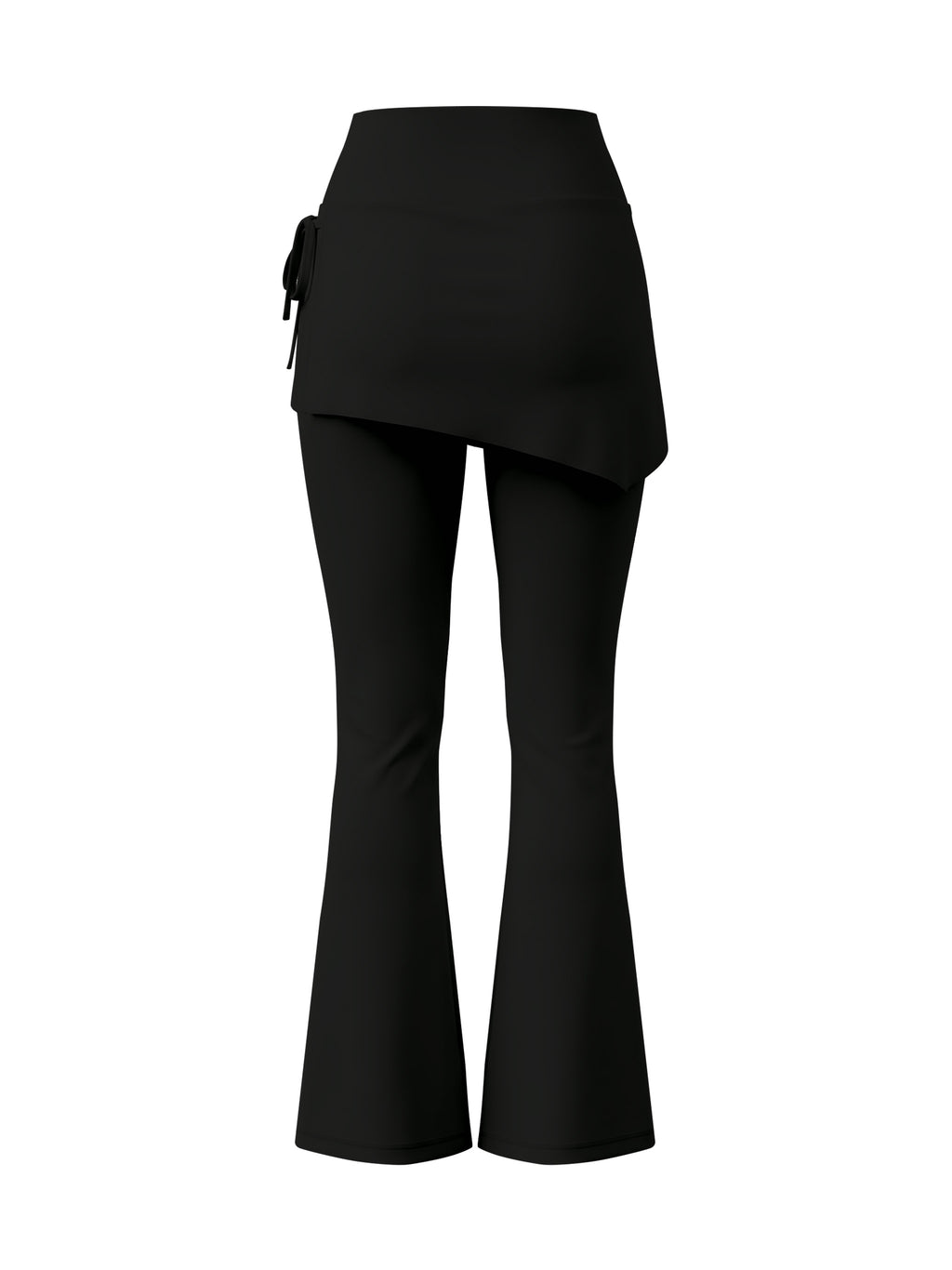 Women’s Skirted Flare Yoga Leggings - Black back