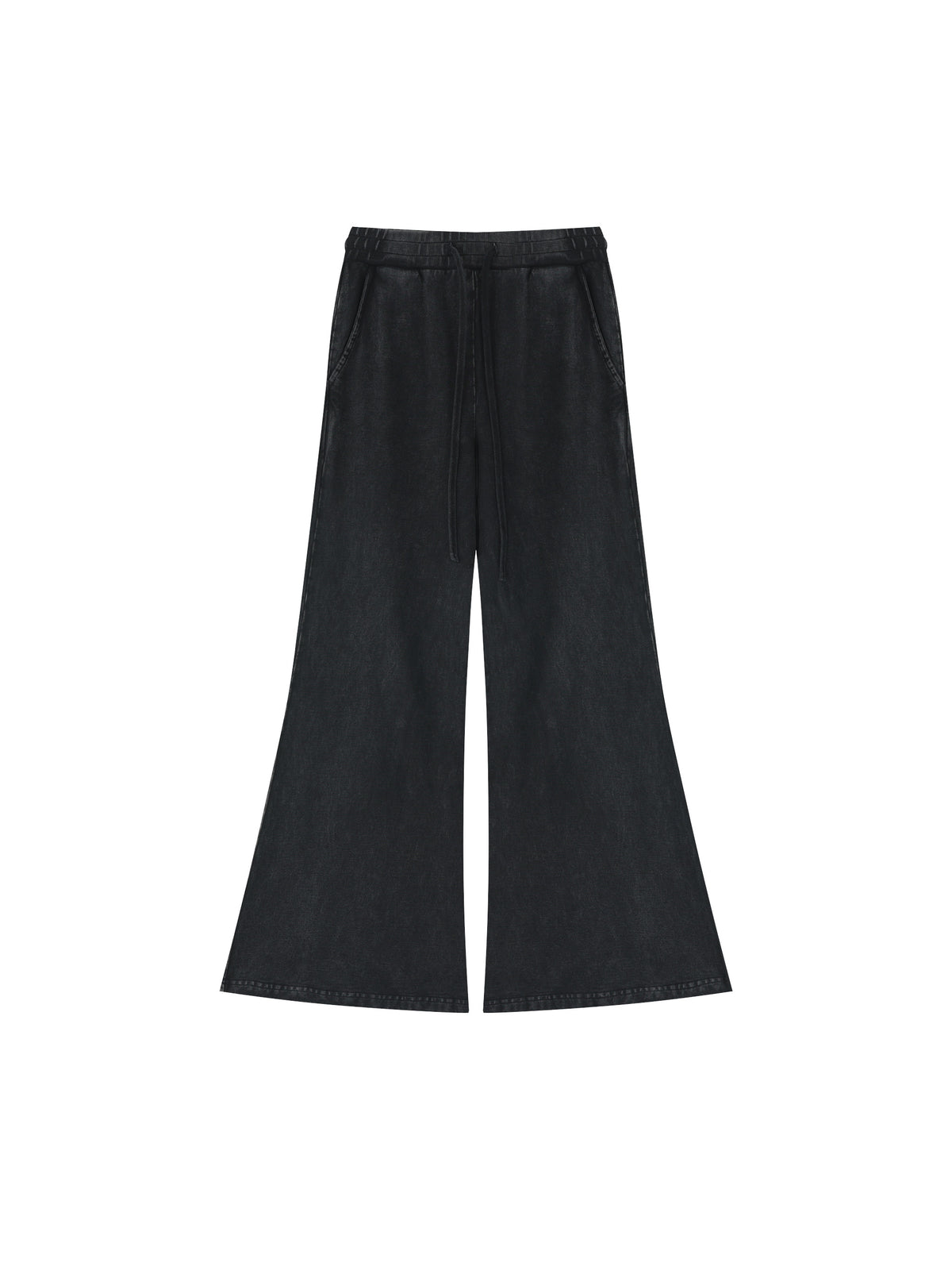 Women’s Vintage Wash Flared Sweatpants black front product view