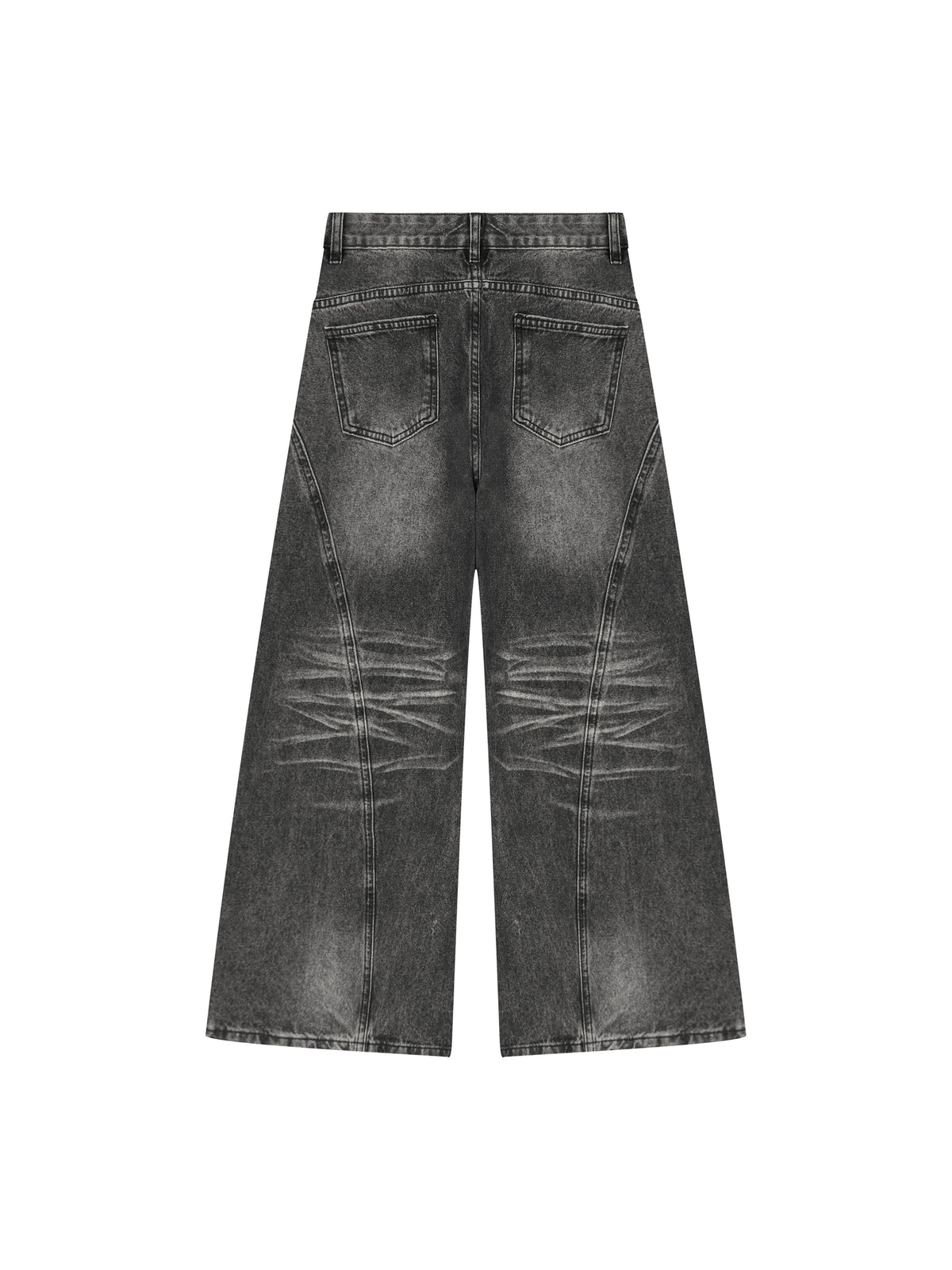 Women’s Vintage Wash Wide Leg Denim Jeans - Black back
