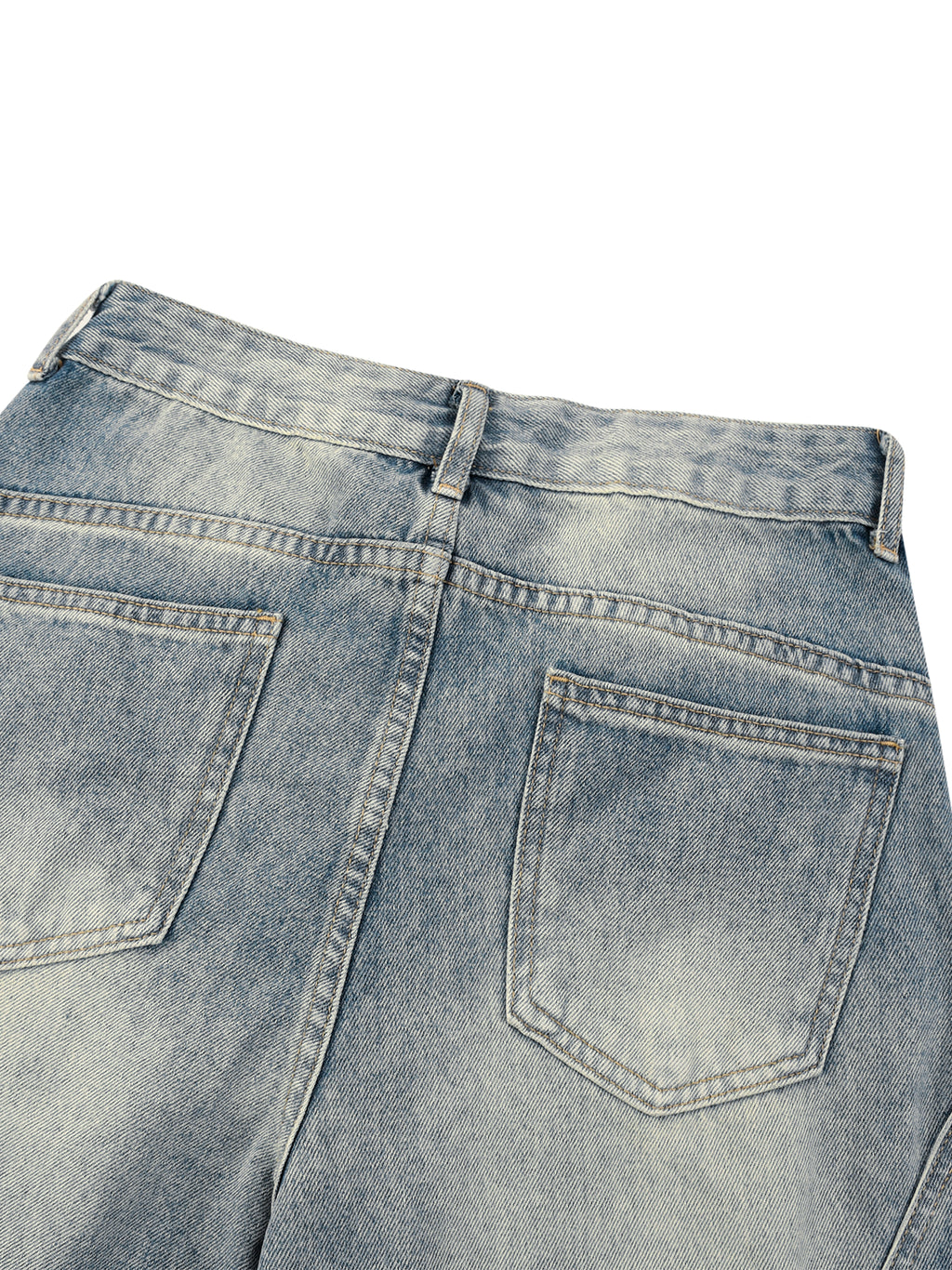 Women’s Vintage Wash Wide Leg Denim Jeans - back pocket detail