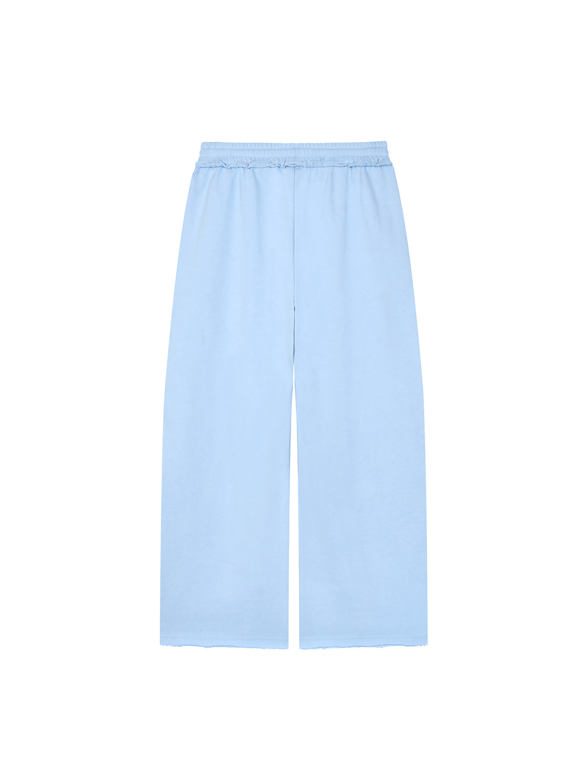 Women’s Wide Leg Raw Edge Sweatpants sky blue back product view