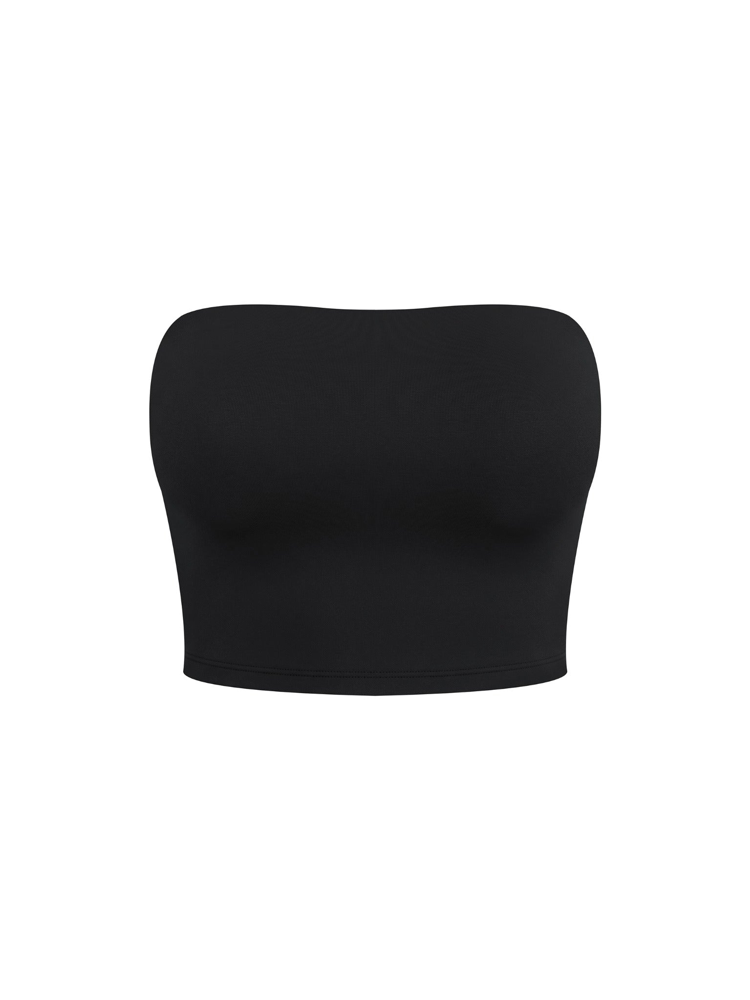 Women’s Yoga Cropped Tube Top — Black front